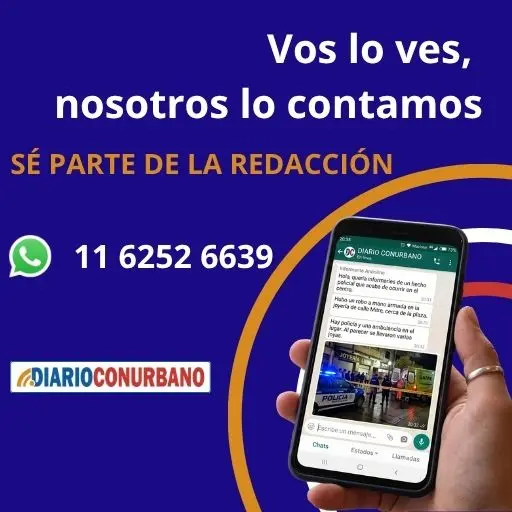 Sumate a la redacción de Diario Conurbano por WhatsApp 11 6252 6639